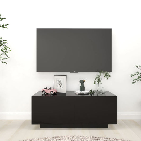 TV Cabinet Black 39.4"x13.8"x15.7" Engineered Wood