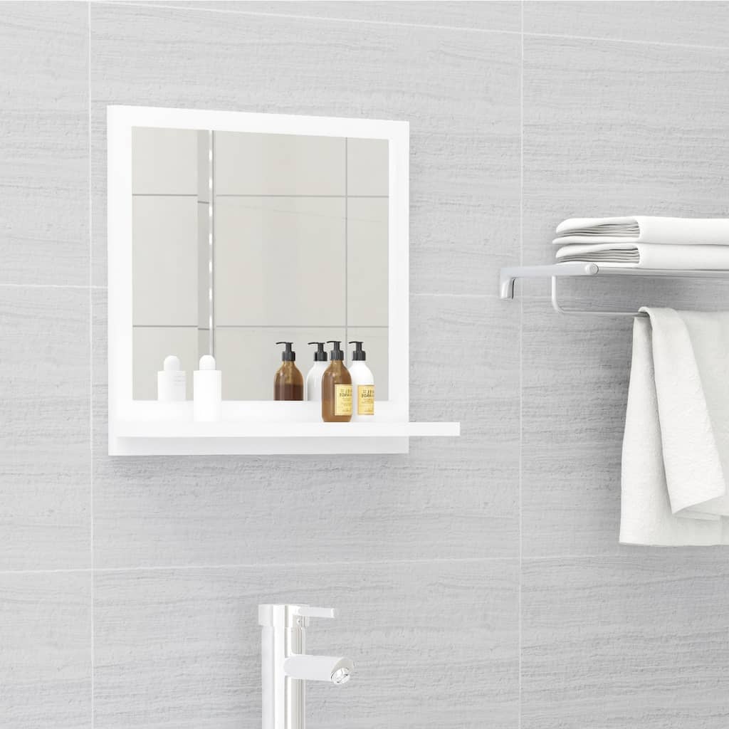 Bathroom Mirror White 15.7"x4.1"x14.6" Engineered Wood