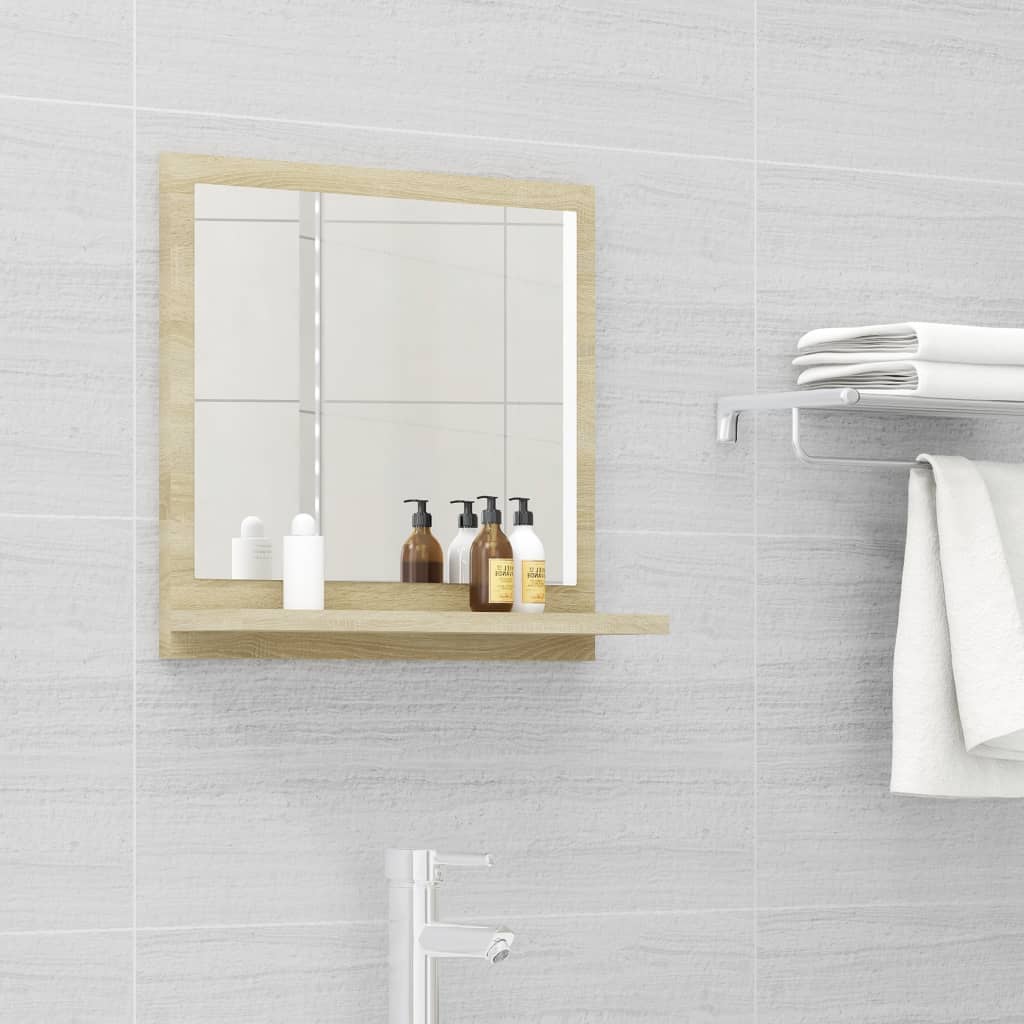 Bathroom Mirror Sonoma Oak 15.7"x4.1"x14.6" Engineered Wood