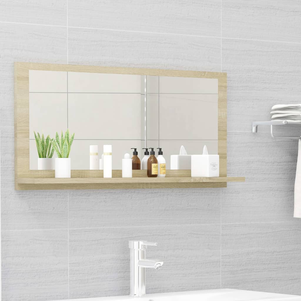 Bathroom Mirror Sonoma Oak 31.5"x4.1"x14.6" Engineered Wood