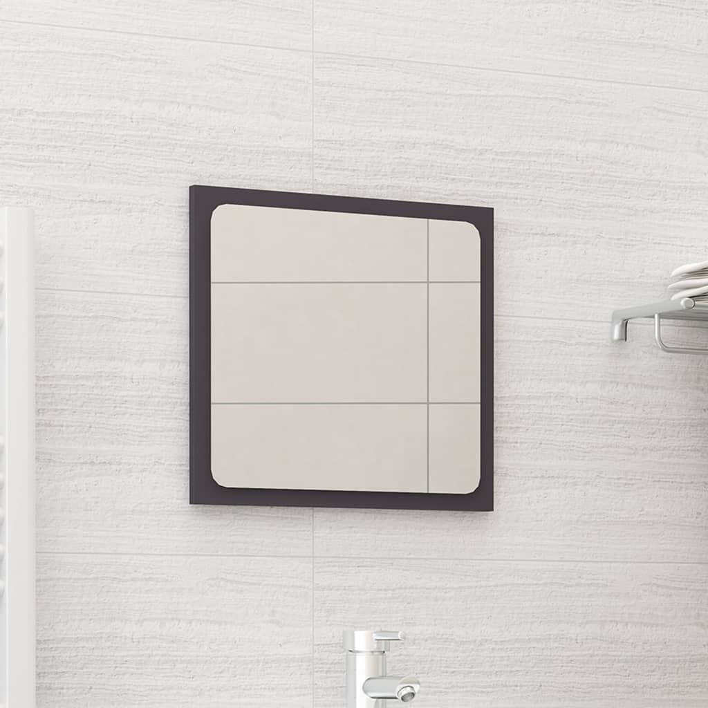 Bathroom Mirror Gray 15.7"x0.6"x14.6" Engineered Wood