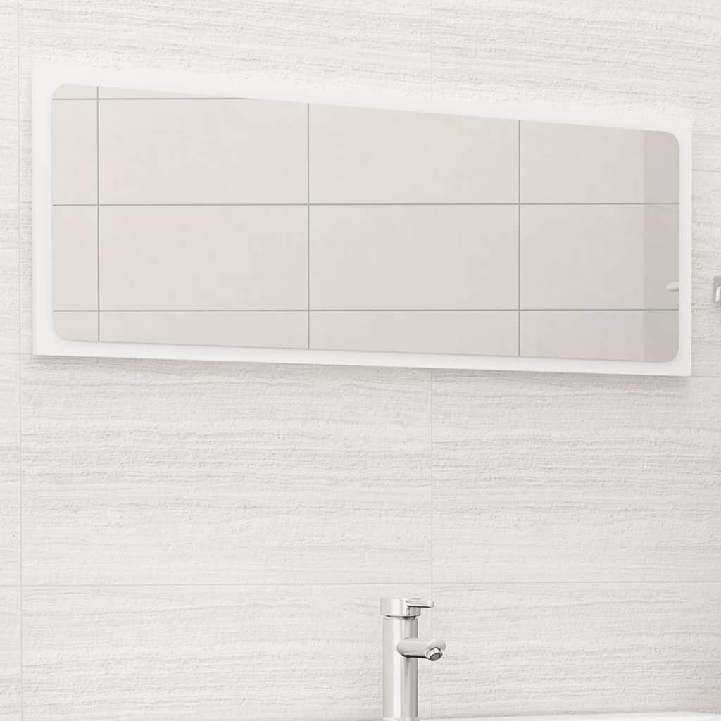 Bathroom Mirror White 39.4"x0.6"x14.6" Engineered Wood