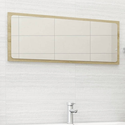 Bathroom Mirror Sonoma Oak 39.4"x0.6"x14.6" Engineered Wood