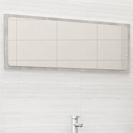 Bathroom Mirror Concrete Gray 39.4"x0.6"x14.6" Engineered Wood