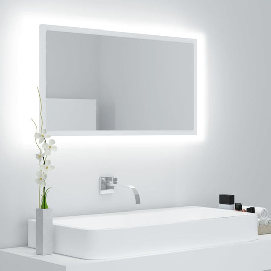 LED Bathroom Mirror White 31.5"x3.3"x14.6" Acrylic
