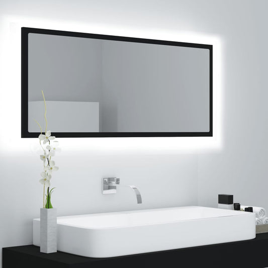 LED Bathroom Mirror Black 39.4"x3.3"x14.6" Acrylic