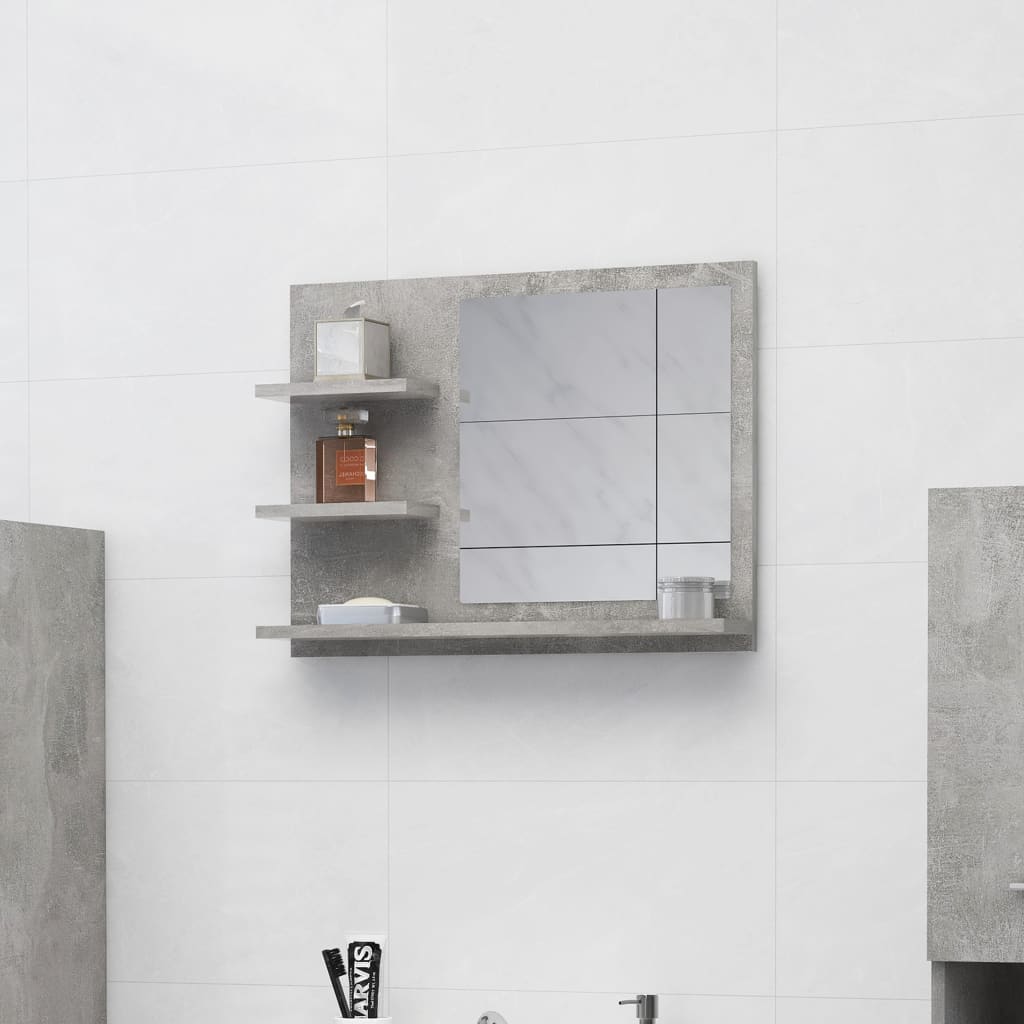 Bathroom Mirror Concrete Gray 23.6"x4.1"x17.7" Engineered Wood
