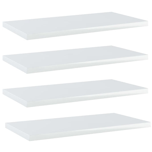 Bookshelf Boards 4 pcs High Gloss White 15.7"x7.9"x0.6" Engineered Wood