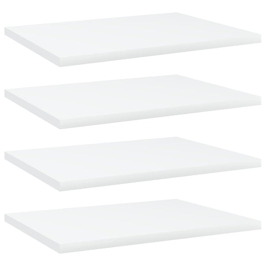 Bookshelf Boards 4 pcs White 15.7"x11.8"x0.6" Engineered Wood