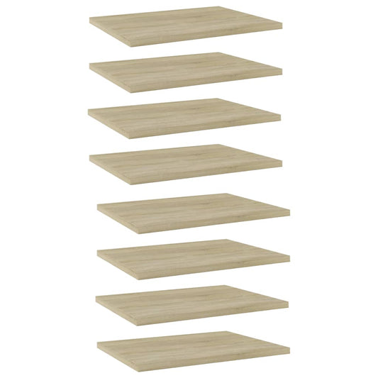 Bookshelf Boards 8 pcs Sonoma Oak 15.7"x11.8"x0.6" Engineered Wood