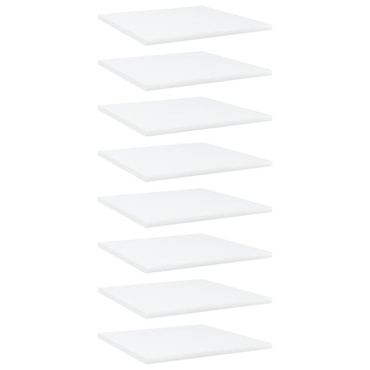 Bookshelf Boards 8 pcs White 15.7"x15.7"x0.6" Engineered Wood