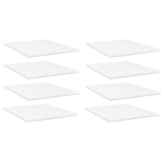 Bookshelf Boards 8 pcs White 15.7"x19.7"x0.6" Engineered Wood