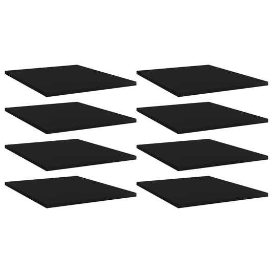 Bookshelf Boards 8 pcs Black 15.7"x19.7"x0.6" Engineered Wood