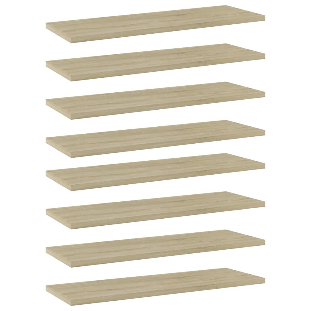 Bookshelf Boards 8 pcs Sonoma Oak 23.6"x7.9"x0.6" Engineered Wood