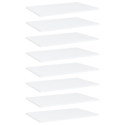 Bookshelf Boards 8 pcs White 23.6"x15.7"x0.6" Engineered Wood