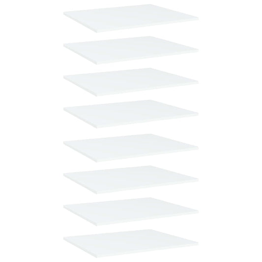 Bookshelf Boards 8 pcs White 23.6"x19.7"x0.6" Engineered Wood