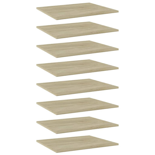 Bookshelf Boards 8 pcs Sonoma Oak 23.6"x19.7"x0.6" Engineered Wood
