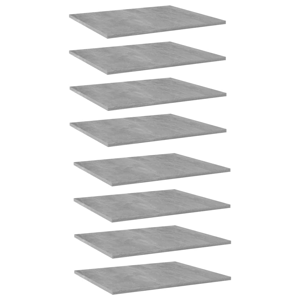 Bookshelf Boards 8 pcs Concrete Gray 23.6"x19.7"x0.6" Engineered Wood