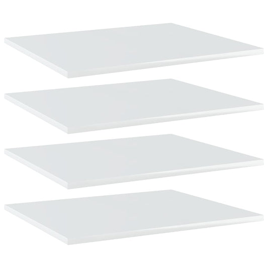 Bookshelf Boards 4 pcs High Gloss White 23.6"x19.7"x0.6" Engineered Wood