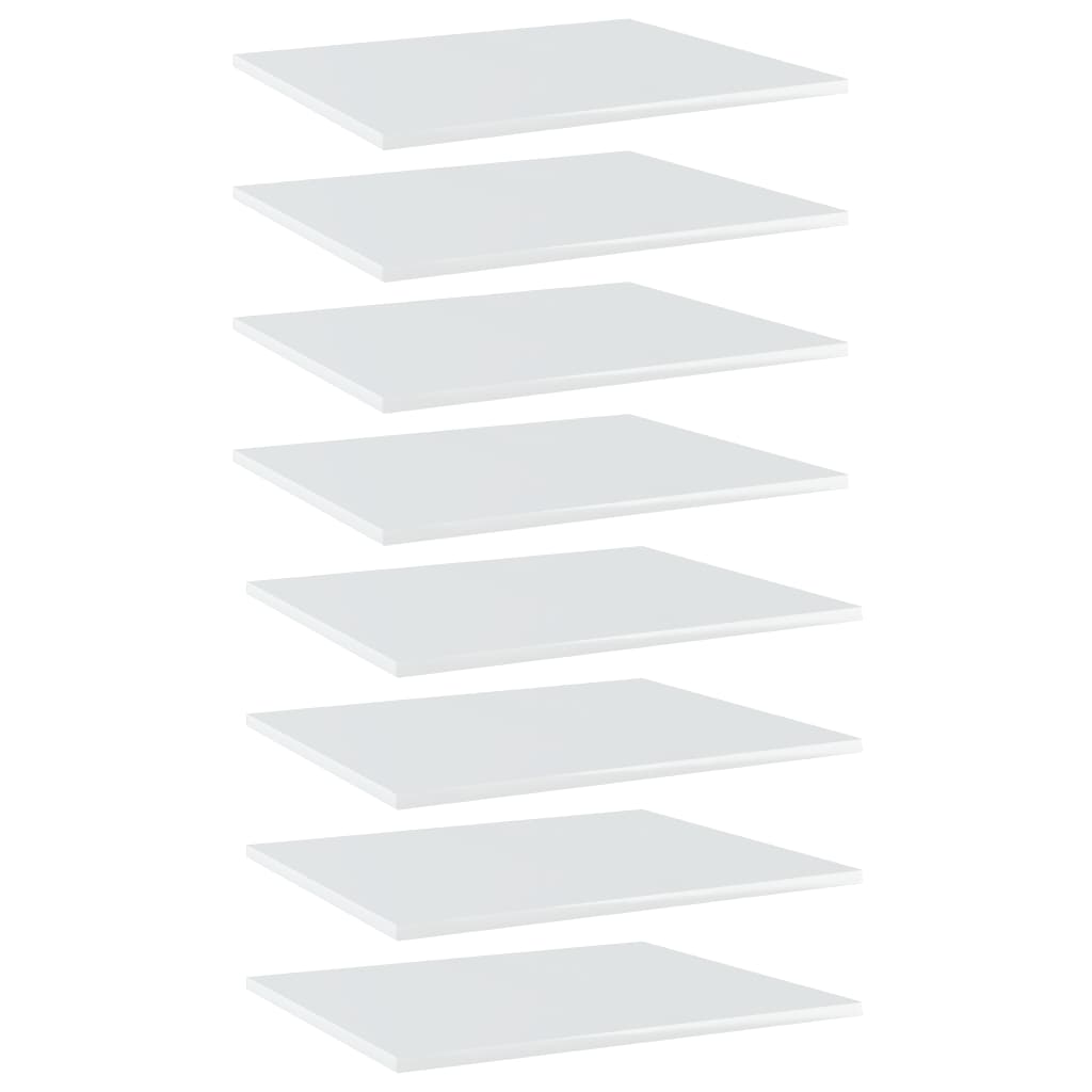 Bookshelf Boards 8 pcs High Gloss White 23.6"x19.7"x0.6" Engineered Wood
