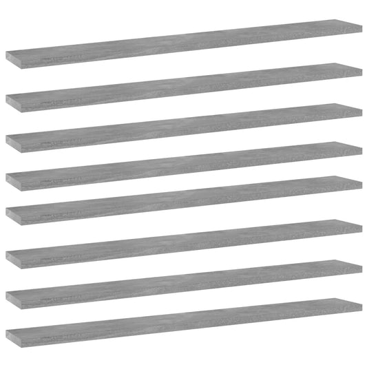 Bookshelf Boards 8 pcs Concrete Gray 31.5"x3.9"x0.6" Engineered Wood