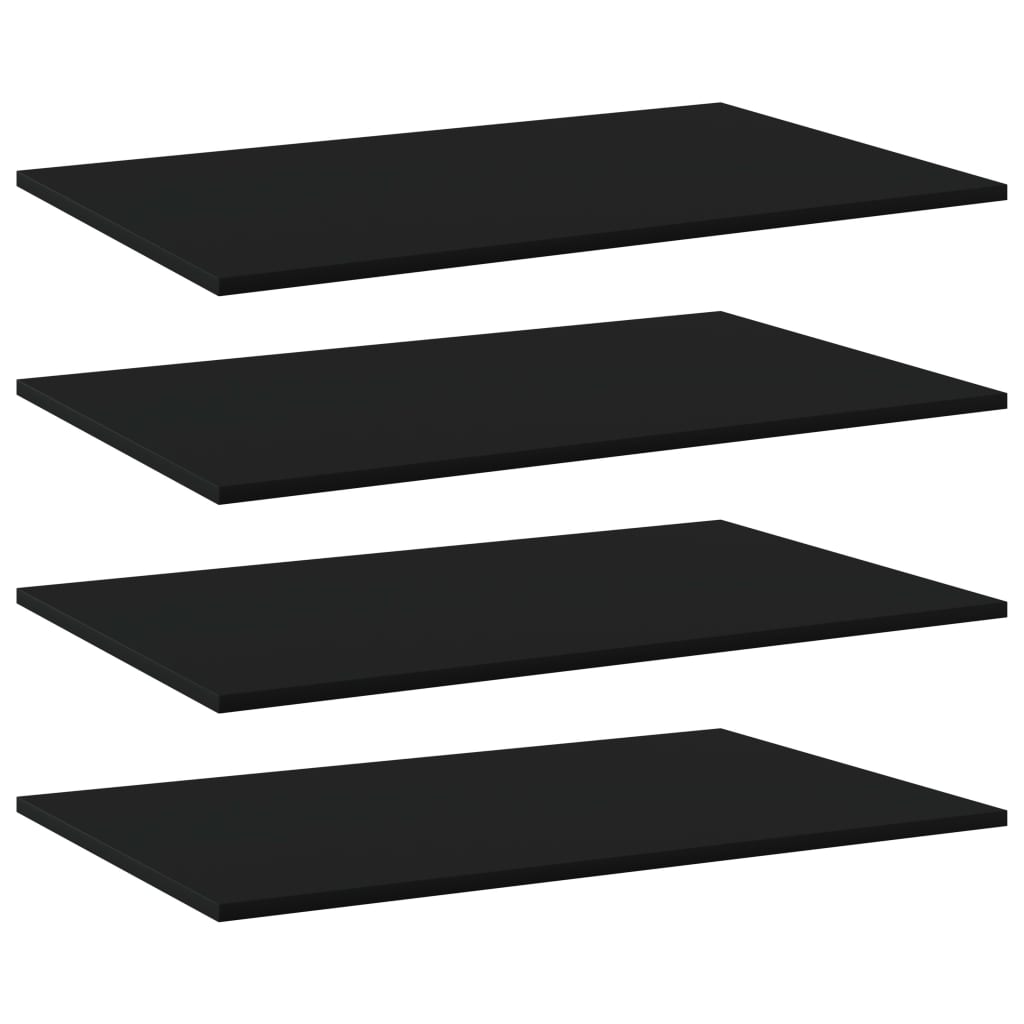 Bookshelf Boards 4 pcs Black 31.5"x19.7"x0.6" Engineered Wood