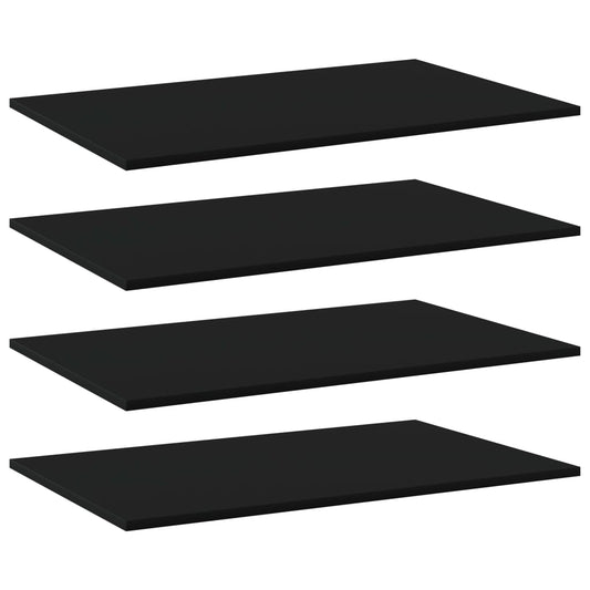 Bookshelf Boards 4 pcs Black 31.5"x19.7"x0.6" Engineered Wood