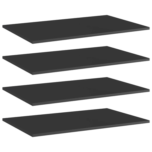 Bookshelf Boards 4 pcs High Gloss Black 31.5"x19.7"x0.6" Engineered Wood