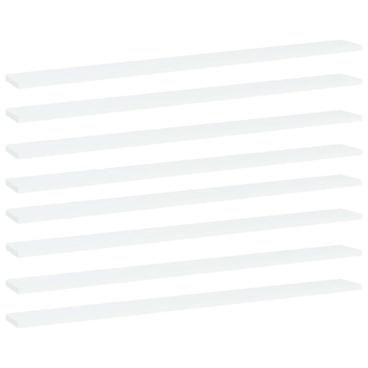 Bookshelf Boards 8 pcs White 39.4"x3.9"x0.6" Engineered Wood