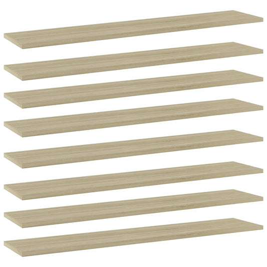 Bookshelf Boards 8 pcs Sonoma Oak 39.4"x7.9"x0.6" Engineered Wood