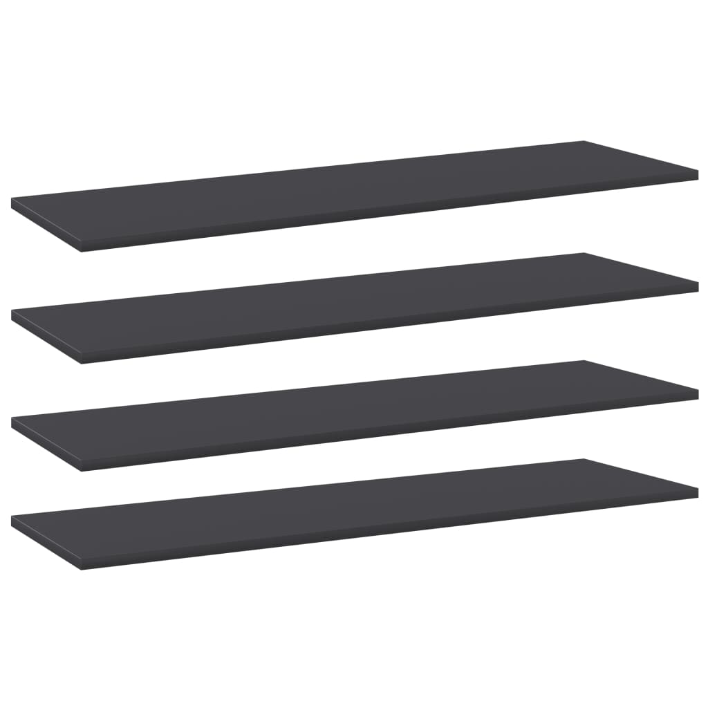 Bookshelf Boards 4 pcs Gray 39.4"x11.8"x0.6" Engineered Wood