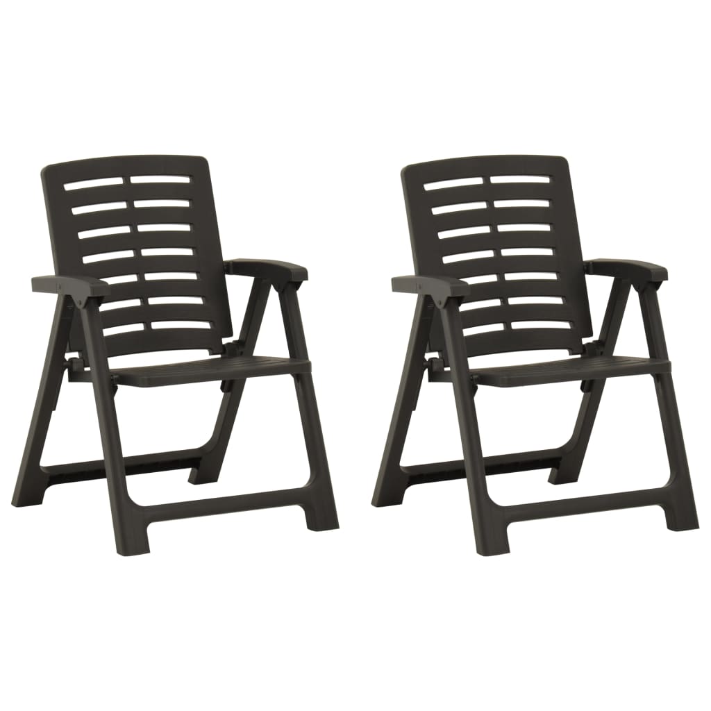 Patio Chairs 2 pcs Plastic Anthracite