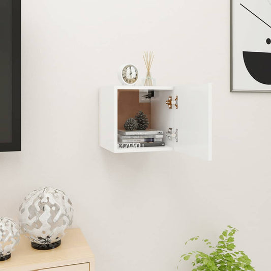 Wall Mounted TV Cabinet White 12"x11.8"x11.8"