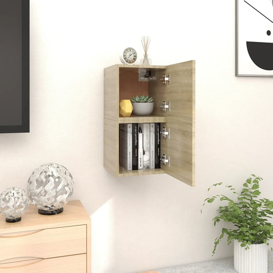 Wall Mounted TV Cabinets 2 pcs Sonoma Oak 12"x11.8"x11.8"