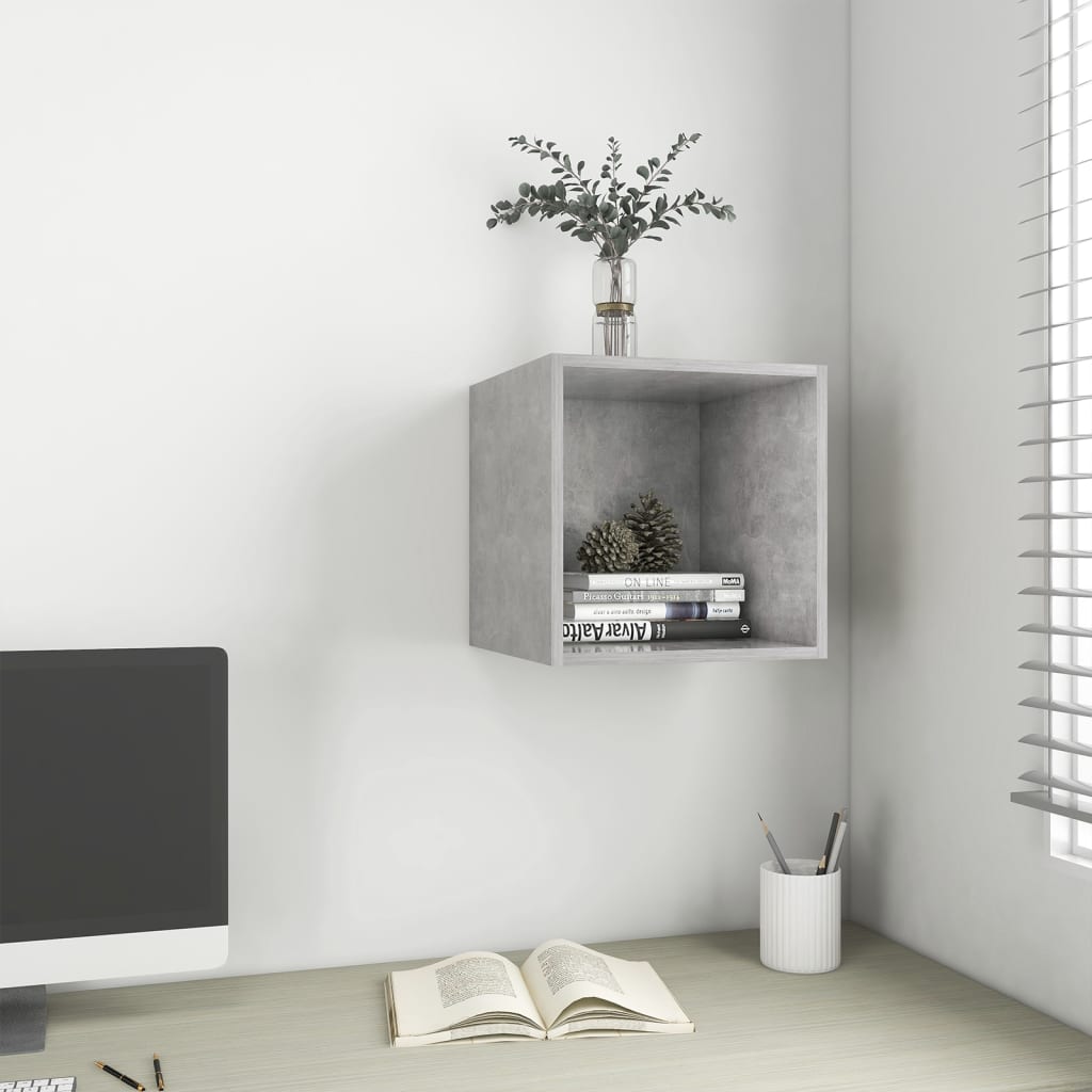Wall Cabinet Concrete Gray 14.6"x14.6"x14.6" Engineered Wood
