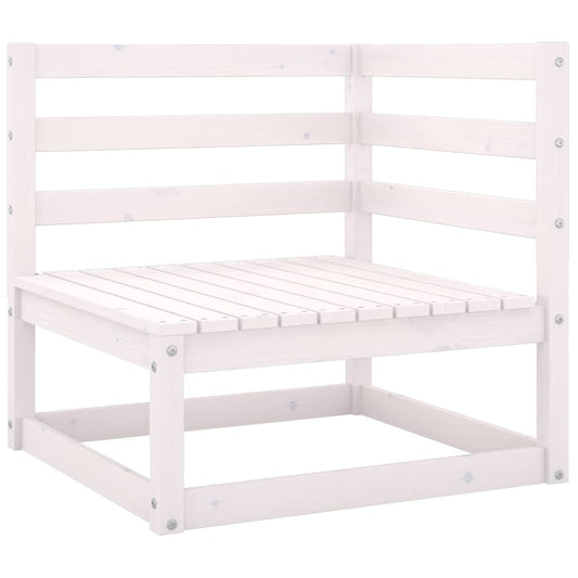 Patio Corner Sofa White Solid Pinewood