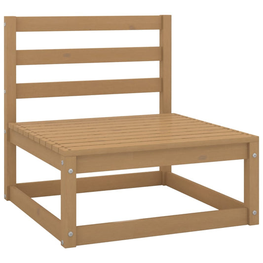 Patio Middle Sofa Honey Brown Solid Pinewood