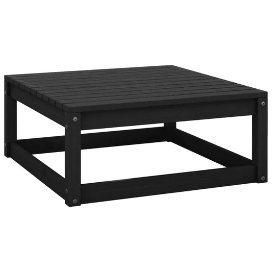 Patio Footstool 27.6"x27.6"x11.8" Black Solid Pinewood