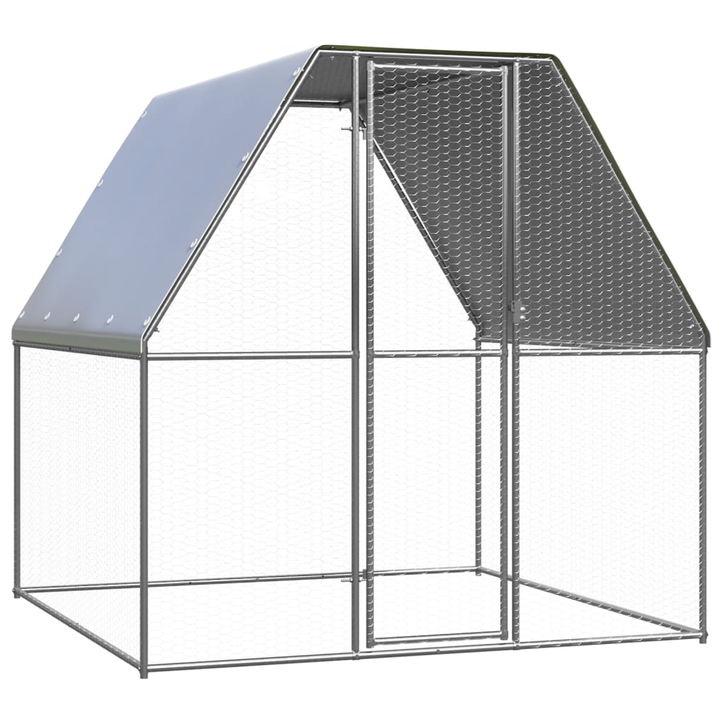 Outdoor Chicken Cage 6.6'x6.6'x6.6' Galvanized Steel