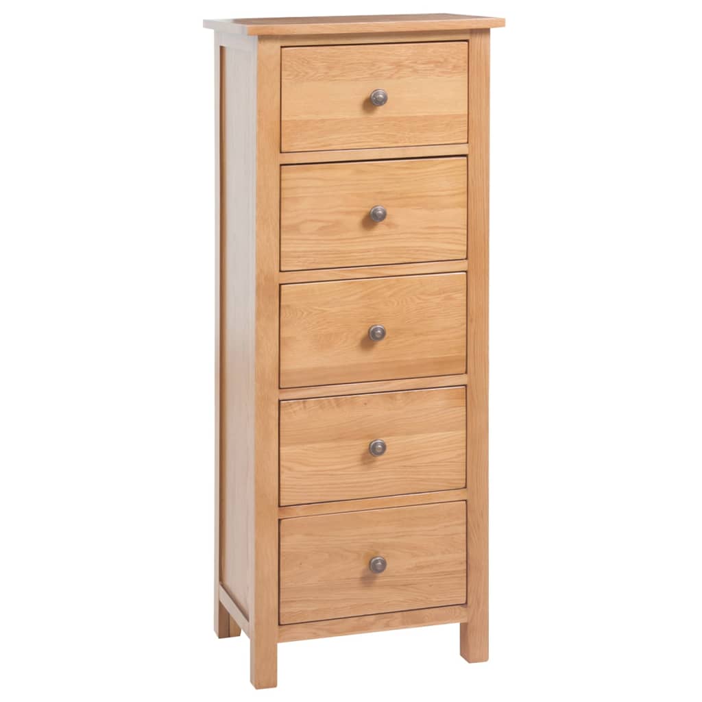 Tall Chest of Drawers 17.7"x12.5"x43.3" Solid Oak Wood