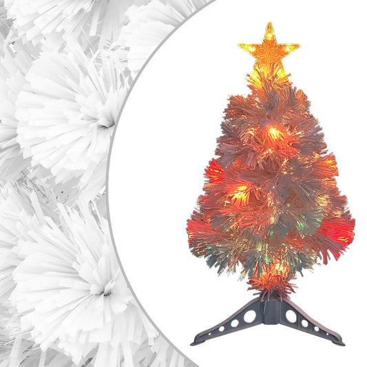 Artificial Christmas Tree with LED White 2 ft Fiber Optic