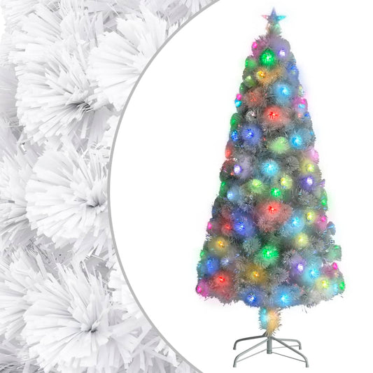 Artificial Christmas Tree with LED White 5 ft Fiber Optic