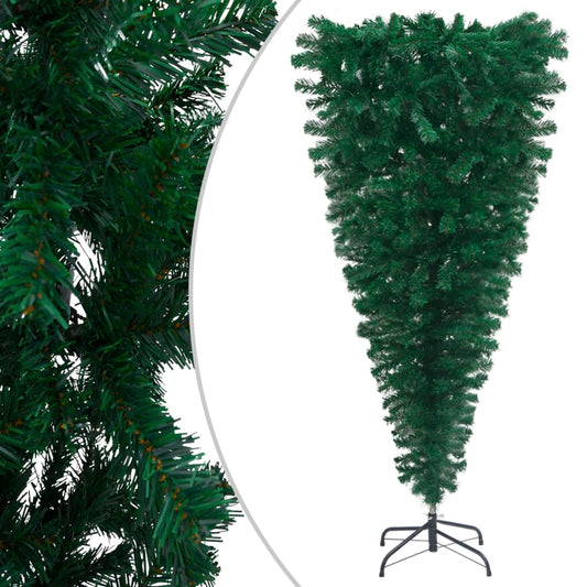 Upside-down Artificial Christmas Tree with Stand Green 7 ft