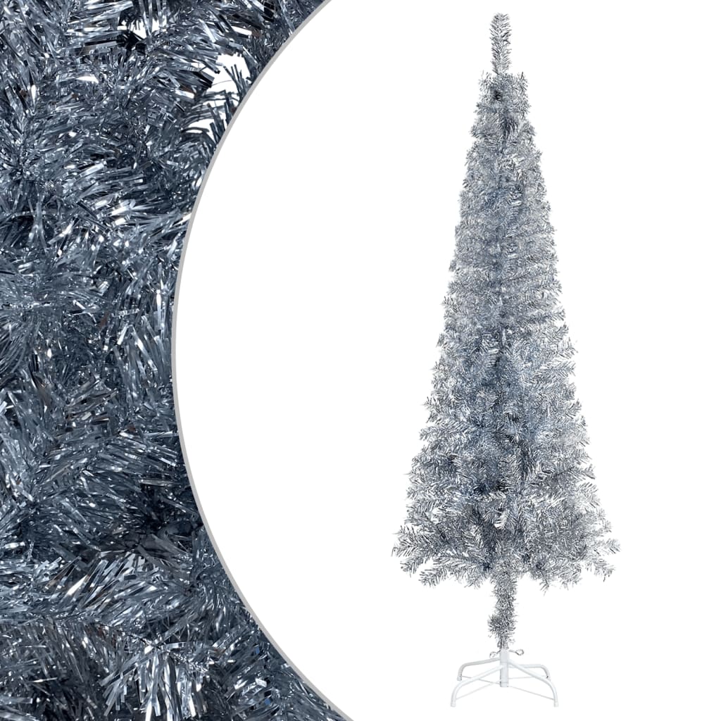 Slim Christmas Tree Silver 5 ft