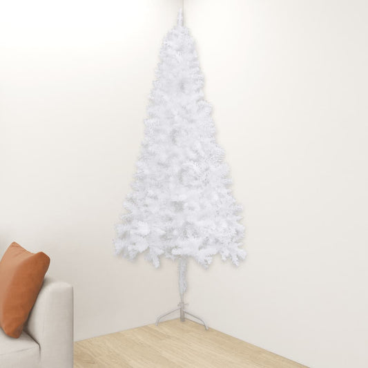 Corner Artificial Christmas Tree White 7 ft PVC