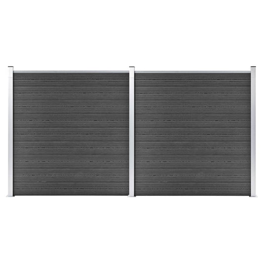 Fence Panel Set WPC 139"x73.2" Black