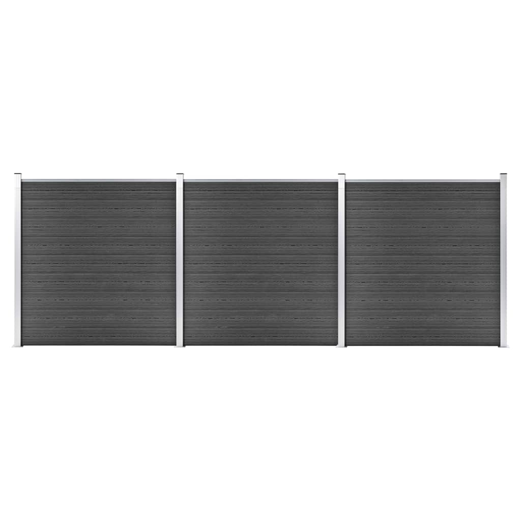 Fence Panel Set WPC 207.1"x73.2" Black