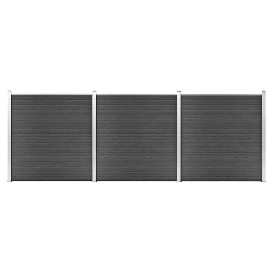 Fence Panel Set WPC 207.1"x73.2" Black