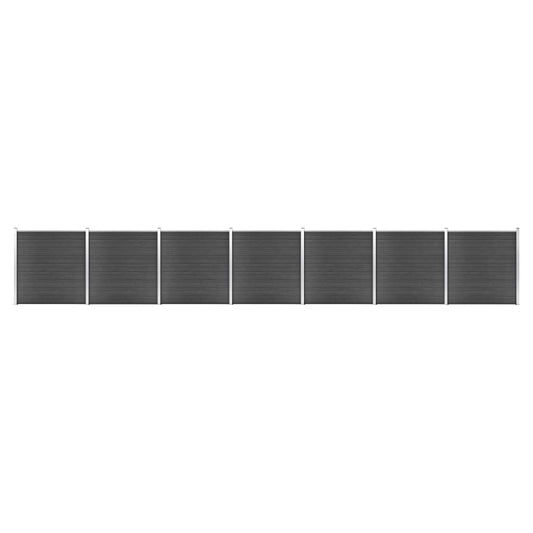 Fence Panel Set WPC 479.5"x73.2" Black