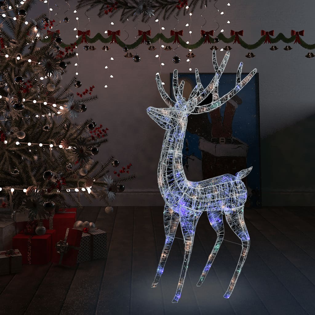 XXL Acrylic Christmas Reindeer 250 LED 6 ft Colorful